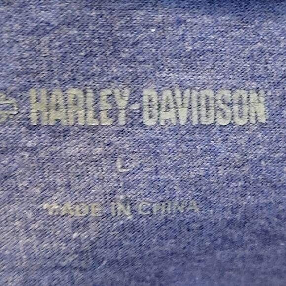 Harley-Davidson Men's Bar and Shield Blue L/S Tee T-Shirt Large - Picture 4 of 4